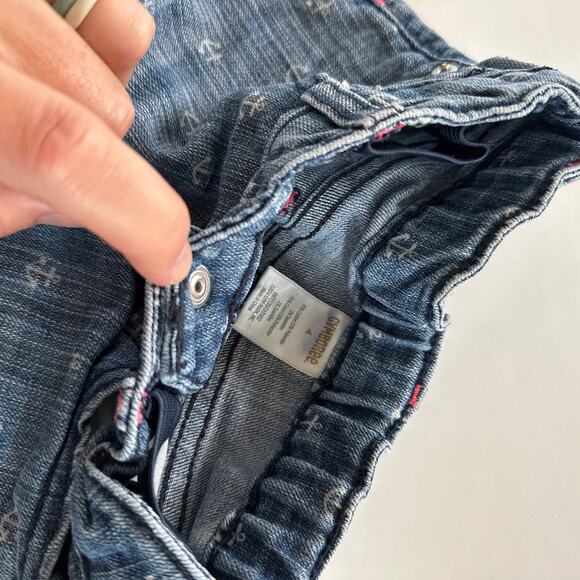 Gymboree Anchor Print Nautical Blue Jeans - Girls Size 4 - Picture 2 of 6